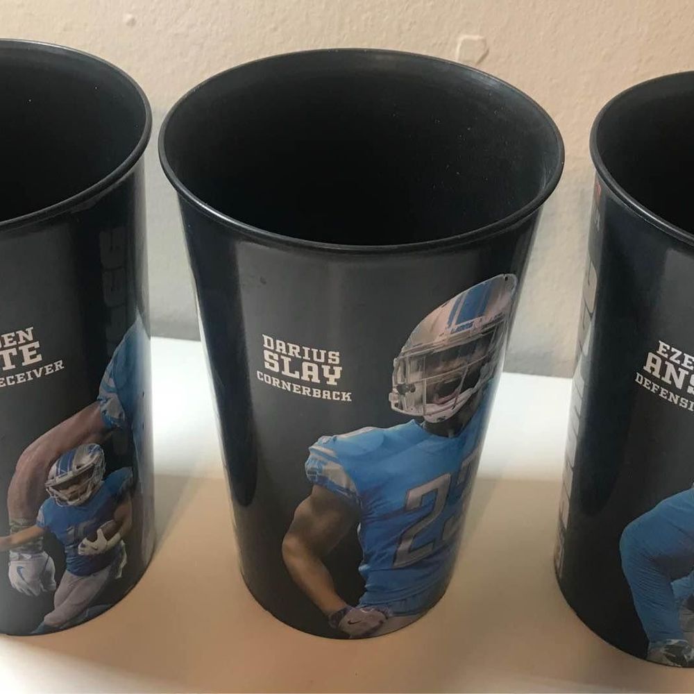 Set of 3 2018 7-11 Slurpee Collector Cups Detroit Lions Tate, Ansah And Slay